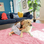 OLANLY 8x10 Machine Washable Large Area Rugs for Living Room, Bedroom, Soft Fluffy Shaggy Bedside Rug, Indoor Floor Carpet for Kids Girls and Boys, Dorms, Nursery, Home Decor Aesthetic, Pink