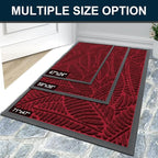 Colorxy Waterproof Doormat, Sturdy Natural Rubber Front Indoor Mat, Non Slip Low Profile Indoor Outdoor Door Mats, Stain and Fade Resistant Floor Mats, Easy Clean Patio Entry Mat, 71''x47'', Burgundy