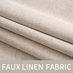 MIULEE Linen Texture Curtains Soild 100% Blackout Thermal Insulated Natural Beige Grommet Room Darkening Curtains & Drapes for Living Room Bedroom Nursery 42 x 90 (2 Panels)