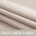 MIULEE Linen Textured Curtains for Bedroom Solid 100% Blackout Thermal Insulated Natural Beige Grommet Room Darkening Curtains & Drapes Luxury Decor for Living Room Nursery 52 x 48 Inch (2 Panels)
