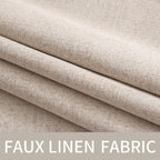 MIULEE 100% Blackout Linen Curtains for Bedroom 52x100 Inches Natural Beige