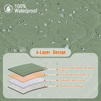 VANSOFY Waterproof Loveseat Recliner Cover, Sofa Covers 1-Piece Washable Reclining Sofa Cover Non-Slip Furniture Protector with Elastic Straps Pocket for Dogs, Pets(Bean Green,2 Seater)