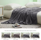 Exclusivo Mezcla Fleece Queen Size Blanket for Bed, 90x90 Inches Soft Cozy Jacquard Flannel Blankets, Lightweight Fuzzy Plush Warm for Women, Dark Grey
