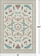 Hazo Haus Sage Green Rugs for Bedroom Under Bed - 6x9 Area Rug for Living Room, Dining Room, Kids Playroom, Fun Insect Cute Décor,Ultra Soft Non Slip Stain Resistant
