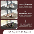 Mibao Front Door Mat Indoor Outdoor Entrance, Dirt Trapping Waterproof All-Season, All-Weather Doormat, Non-Slip Durable Natural Rubber Low Profile Easy Clean Patio Entrance Mat, 29.5" x 17", Beige
