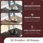 Mibao Front Door Mat Outdoor Entrance, 61.5" x 36" Heavy Duty Welcome Mat, Waterproof Dirt Trapper Doormat, Super Absorbent Indoor Entryway Mat for Patio & Porch - Black