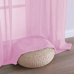 OWENIE Sheer Pink Curtains 108 Inches Long for Living Room Bedroom 2 Panels Set, Lightweight Airy Pink Sheer Curtain, Filmy Voile Rod Pocket, 2 PCS, Each 59" W x 108" L
