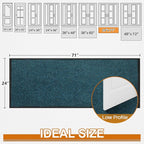 Mibao Front Door Mat, Dirt Trapper Welcome Mat for Outdoor Indoor, Non-Slip Waterproof Doormat, Durable Machine Washable Low Profile Entry Rug for Back Door Outside Patio Porch, 72" x 24", Blue
