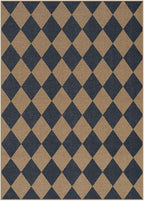 Lahome Colette Checkered Easy Jute Washable Rug, 5x7 Area Rugs for Living Room Nature Large Dining Room Carpet, Farmhouse Geometric Non Slip Indoor Outdoor Carpet for Office Bedroom Backyard Patio