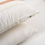 Fancy Homi Set of 1 Boho Coral Decorative Throw Pillow Cover 16x16 Inch for Couch Bed Sofa, Aesthetic Modern Organic Farmhouse Home Decor, Soft Cotton Cute Accent Macrame Woven Cushion Case