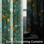 Extra Long 120 Inches Curtains for Large Window Luxury Sage Green Floor To Ceiling Blackout Vintage Floral Hummingbird Fancy Grommet Drop Cloth Damask Drape for Living Room Dining 2 Pages 10 FT