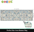 HEBE Hallway Runner Rug 2'x6' Washable Vintage Distressed Area Rugs Non Slip Laundry Rug Runner Boho Floor Carpet Runners for Hallways Entryway Laundry Room Kitchen Bathroom