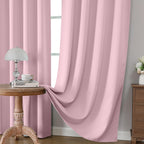 CUCRAF Light Pink Blackout Curtains Customize, Rod Pocket Room Darkening Curtain for Bedroom Living Room, Thermal Insulated Window Drapes 1 Panel (Custom Size, Color)