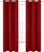 LEMOMO Red Thermal Blackout Curtains/38 x 84 Inch/Set of 2 Panels Room Darkening Curtains for Bedroom