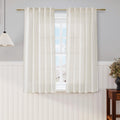 Nanspring Cream Cafe Curtains 54 Inch Length Set Back Tab Rod Pocket for Bedroom Living Room Kitchen Energy Efficient Window Treatment Basement Farmhouse Decor 36x54,2 Panels