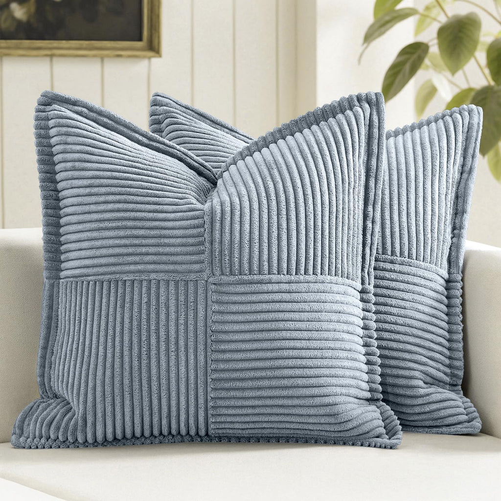 MIULEE Decorative Throw Pillow Covers for Couch 16x16 Inch Dustyblue 2 Pack