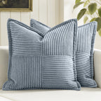 MIULEE Decorative Throw Pillow Covers for Couch 16x16 Inch Dustyblue 2 Pack