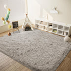 8x10 Area Rugs for Living Room: Fluffy Shag Soft Washable Rug Large Fuzzy Plush Indoor Carpet for Bedroom Nursery Playroom Kids Girls Boys Room (Grey Camel, 8'x10')