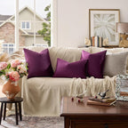 GIGIZAZA Decorative Couch Throw Pillow Covers,Set of 2 Purple Square Pillow Cushion Covers 22x22,Pillow Cases Velvet Pillow Covers