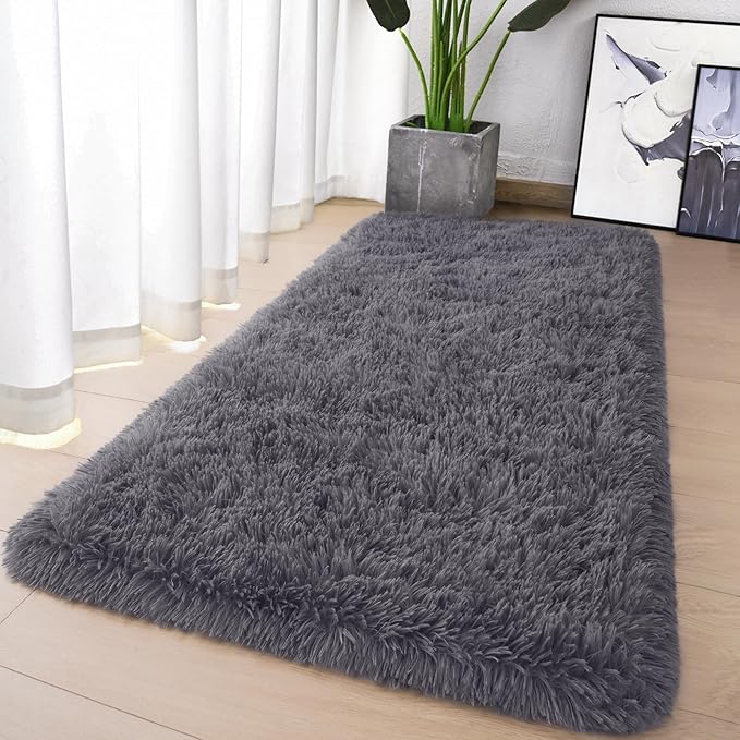 Chicrug Soft Runner Rugs for Bedroom Living Room Plush Fluffy Rug 2x4