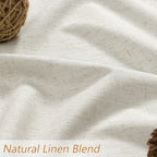 Extra Long 100% Blackout Linen Curtains for Bedroom 148 Inches Long Natural Cream Black Out Curtain Back Tab Thermal Insulated Room Darkening Window Drapes for Living Room 2 Panels Beige Ivory 52x148
