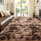 Rugs for Living Room 8x10, Soft Shaggy Modern Shag Area Rug for Bedroom, Upgrade Non-Slip Plush Fluffy Carpet for Kids Boys Girls Room Home Decor Aesthetic, Tie-Dyed Brown