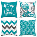 Hexagram Geometric Teal Pillow Covers 16x16, Decorative Pillow Covers