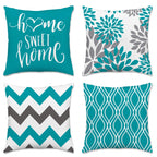 Hexagram Geometric Teal Pillow Covers 16x16, Decorative Pillow Covers