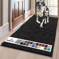 Muddy Mat® | Super Water Absorbent Door Mat Indoor, Microfiber Quick Dry Chenille Entryway Rug, Slip Resistant Front Door Mat, Indoor Mats for Entryway, Machine Washable Pet Rug, Black 24"x120"