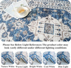 2x5 Washable Hallway Runner Rug: Indoor Farmhouse Entryway Kitchen Rugs Oriental Thin Non-Slip Water Resisitant Carpet for Bathroom Laudry Ultra Soft Floor Mat for Living Room Bedroom(2X5,Blue)