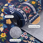 HEBE Washable Hallway Runner Rug 2'x 6' Non Slip Kitchen Rugs Runner,Low Pile Entryway Rug Laundry Room Mat Floral Carpet Runners for Hallways, Kitchen,Bathroom,Laundry,Bedside Rug