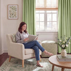 NICETOWN 100% Absolutely Blackout Linen Curtains for Bedroom Living Room, Olive Green, 52" Wide, 2 Pieces, Privacy Vertical Thermal Insulated Window Drapes 84 inch Long for Light-Sensitive Sleepers