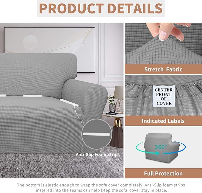 Easy-Going 100% Waterproof Oversized Chair Couch Cover, Stretch Sofa Cover