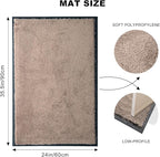 Mibao Dirt Trapper Door Mat for Indoor Outdoor, Waterproof All-Season, All-Weather Doormat, Heavy Duty Non-Slip Entrance Rug, Low Profile Absorbent Entrance Mat Carpet, 30" x 18", Beige