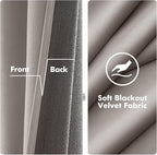 MIULEE Velvet Curtains Silver Light Grey Elegant Grommet Thermal Insulated Soundproof Room Darkening Curtains/Drapes for Classical Living Room Bedroom Decor 52 x 84 Inch Set of 2