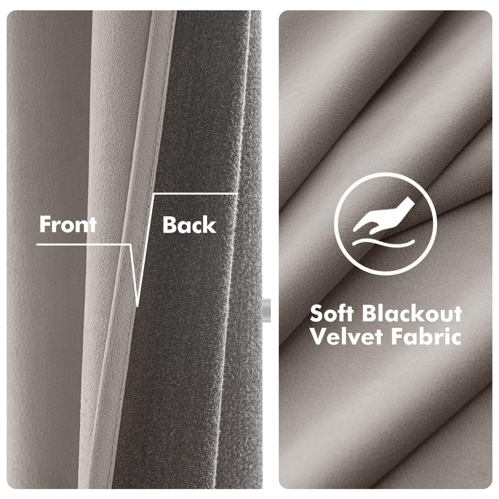 MIULEE Velvet Curtains Silver Grey 52 x 84 Inch Length Set of 2