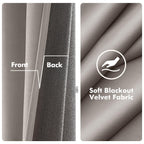 MIULEE Velvet Curtains Silver Grey 52 x 84 Inch Length Set of 2