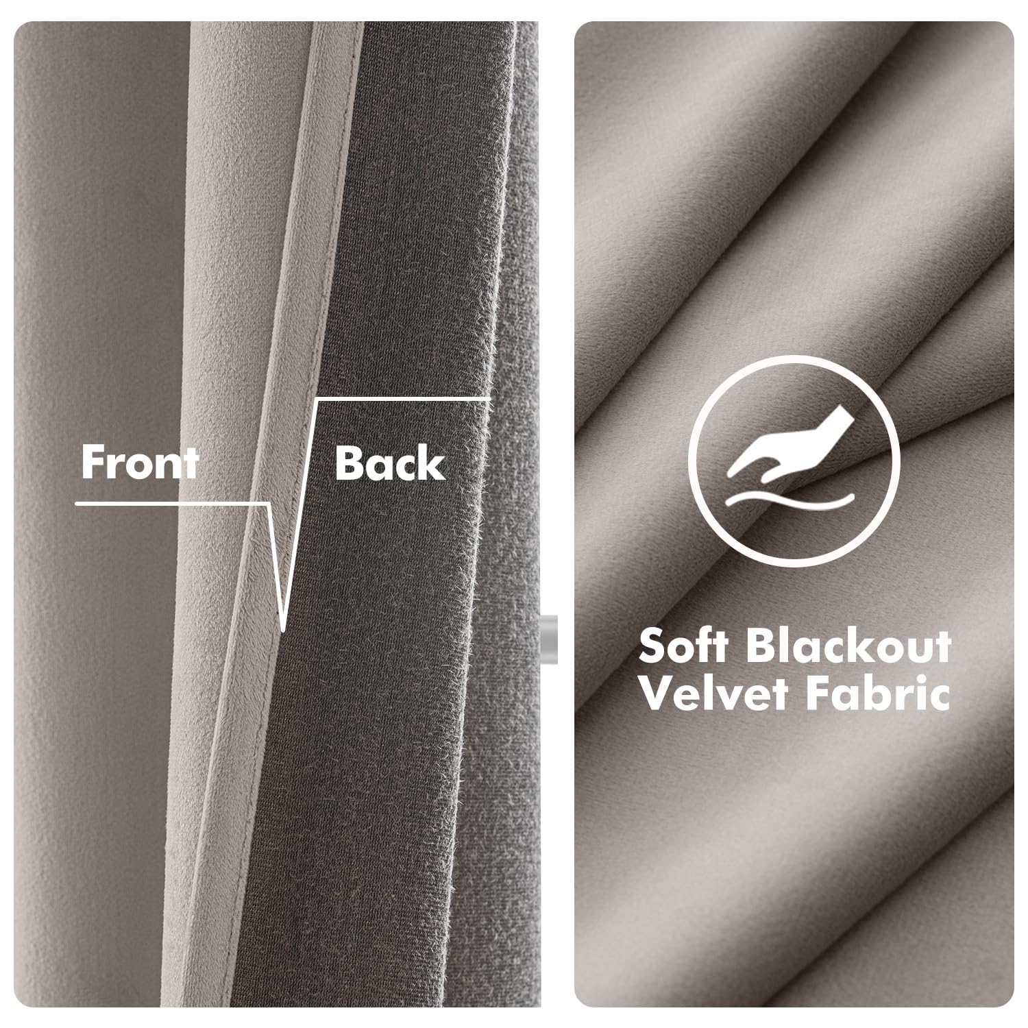MIULEE Velvet Curtains Silver Grey 52 x 84 Inch Length Set of 2