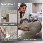 6x9 Area Rugs for Living Room: Fluffy Shag Soft Washable Rug Large Fuzzy Plush Indoor Carpet for Bedroom Nursery Playroom Kids Girls Boys Room (Grey Camel, 6'x9')
