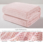 Exclusivo Mezcla Fleece Bed Blanket King Size, Super Soft and Warm Blankets for Couch, Sofa and Bed Waffle Textured, Cozy, Fuzzy and Lightweight (Heather Dusty Pink, 90x104 Inches)