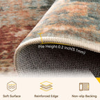 RELEANY Washable 6'x9' Abstract Area Rug for Living Room Rustic Brown