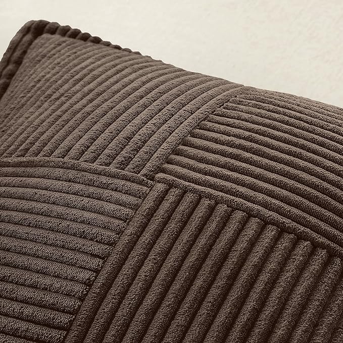 MIULEE Decorative Throw Pillow Covers for Couch 18x18 Inch Dark Brown