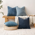 MIULEE Decorative Couch Throw Pillow Covers 22x22 Inch Coastal Blue 2 Pack