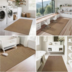 YDKGL 3x5 ft Area Rug Entryway Runner Rug Non Slip Washable, Boho Woven Kitchen Runner Rugs Door Mat Entry Rugs Carpet for Indoor Foyer Backdoor Hallway Floor Bedroom Living Room, Dark Brown/Coffee