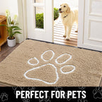 Smiry Dog Door Mat for Muddy Paws, Absorbent Non Slip Dirt Trapper, 40x32