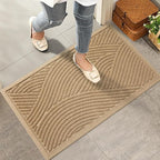 HIYARD Sturdy Front Door Mat, Absorbent Muddy Dirt Resist Welcome Door Mats Outdoor Indoor, Stain and Fade Resistant, Non-Slip Backing Entry Mat Low Profile Doormat for Entryway, 36×24, Beige