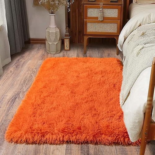 Ailyei Fluffy Shag Runner Rugs for Bedroom Hallways, 2x8 Grey Long Soft Throw Area Rug Non Slip for Bedside Dorm, Shaggy Furry Carpet for Nursery Living Room Home Decor — 2' x 3' (1 pc)
