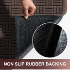 Mibao Front Door Mat Indoor Outdoor Entrance, Dirt Trapping Waterproof All-Season, All-Weather Doormat, Non-Slip Durable Natural Rubber Low Profile Easy Clean Patio Entrance Mat, 29.5" x 17", Coffee