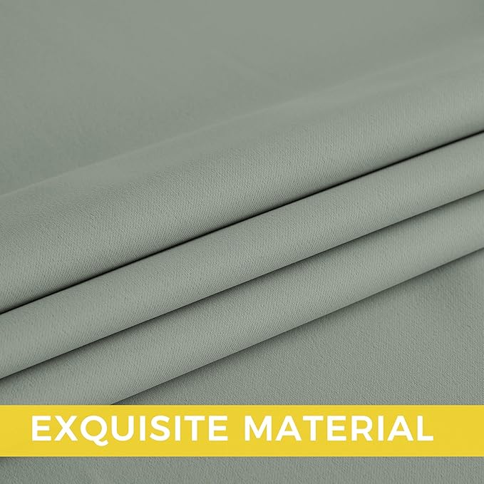 NICETOWN Room Darkening Draperies Curtains Panels, 2 Panels Sage Green W52 x L108