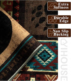 Rustic Cabin Hallway Runner Rug 2'8"x8' - Bear Washable Rug, Non-Slip Low Pile Soft Farmhouse Carpet, Southwestern Wildlife Print Floor Runner Rugs for Kitchen, Entryway, Laundry, Bedroom